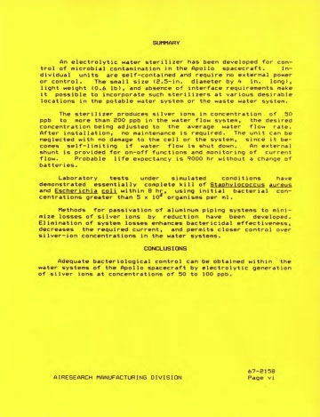 Water System Summary